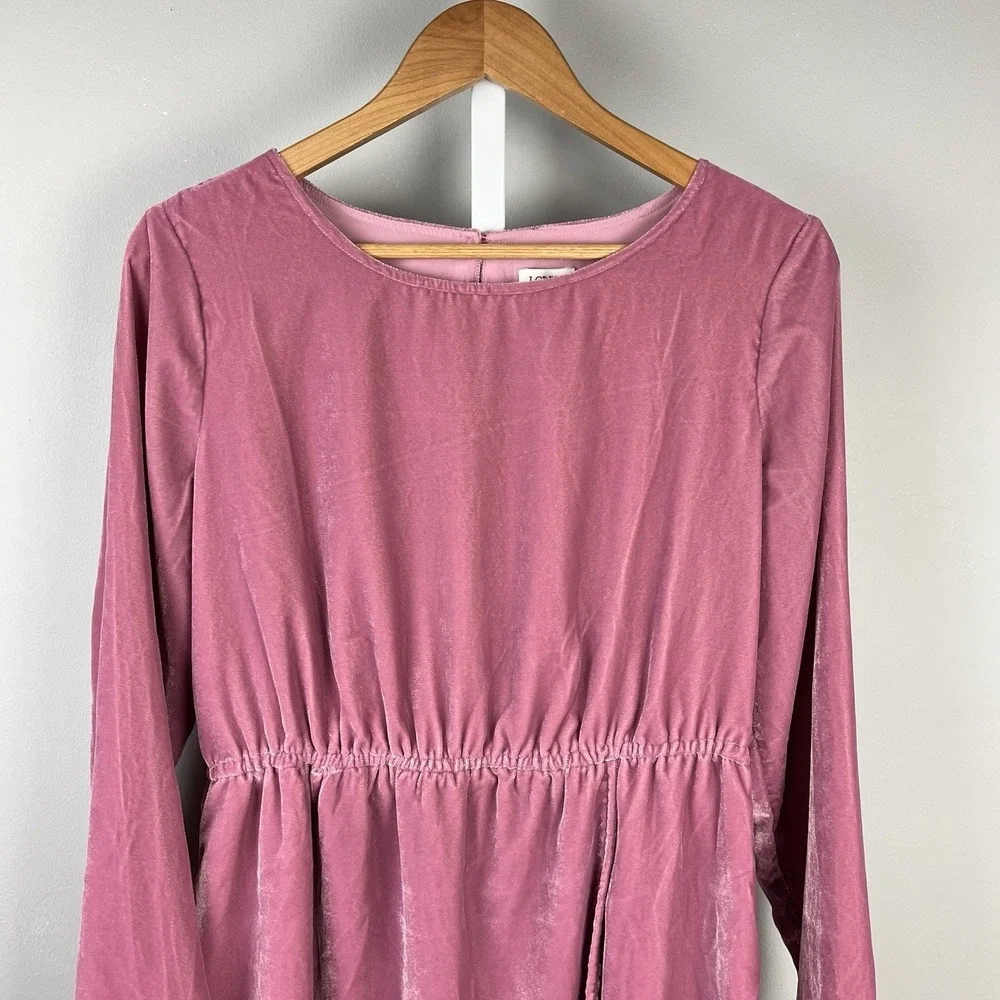 J. Crew Factory Velvet Tulip Hem Dress Womens‎ Size 10 Mauve Pink